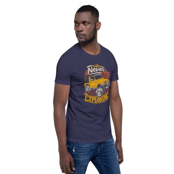 Explore in Style with Never STOP XPLORING Explorer’s T-Shirt in Black, Heather Midnight Navy, Red, Tan, Toast - XS to 4XL - 100% Cotton - Lightweight - Image 15