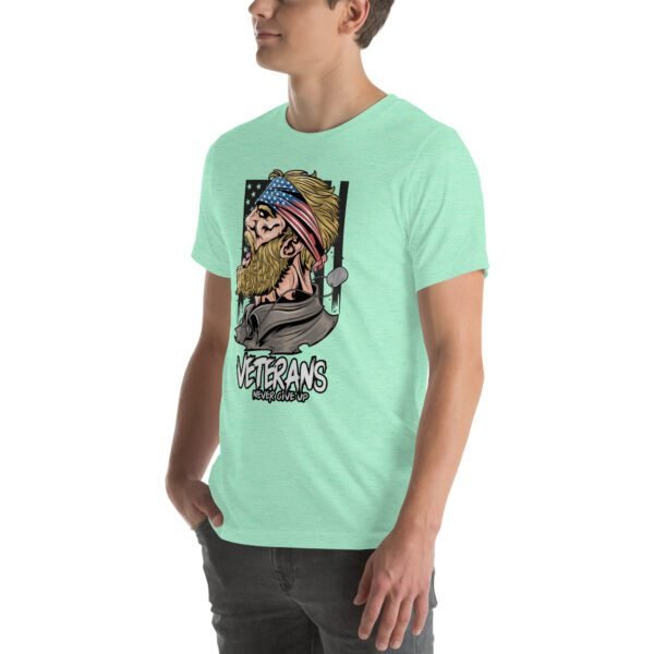 Veterans Never Give Up Tee-Shirt in Aqua, Berry, Gold - Patriotic Apparel for Heroes - Image 64