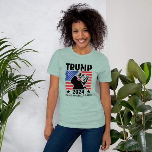 Trump 2024 Take America Back Tee-Shirt in Heather Prism Dusty Blue - Available in Various Sizes - 100% Combed Cotton - Lightweight and Comfortable - Perfect for Donald Supporters - Elections T-Shirts - Image 21