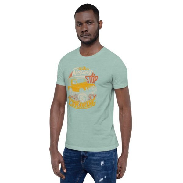 Explore in Style with Never STOP XPLORING Explorer’s T-Shirt in Black, Heather Midnight Navy, Red, Tan, Toast - XS to 4XL - 100% Cotton - Lightweight - Image 44
