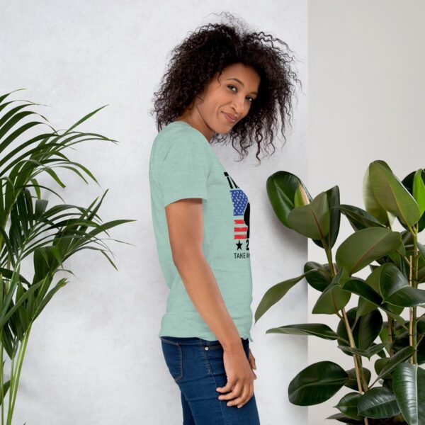 Trump 2024 Take America Back Tee-Shirt in Heather Prism Dusty Blue - Available in Various Sizes - 100% Combed Cotton - Lightweight and Comfortable - Perfect for Donald Supporters - Elections T-Shirts - Image 24