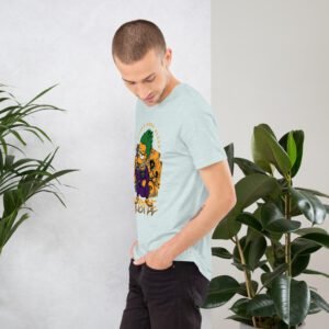 Urban Life Unisex Aqua Black Heather Prism Ice Blue T-Shirt | Combed Cotton | Lightweight