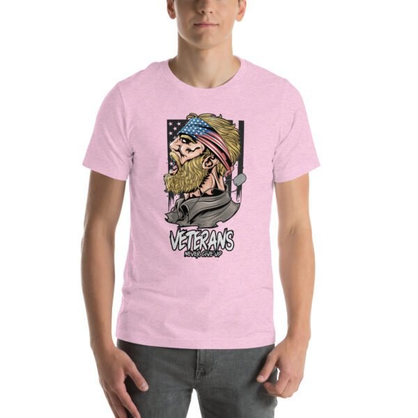 Veterans Never Give Up Tee-Shirt in Aqua, Berry, Gold - Patriotic Apparel for Heroes - Image 37