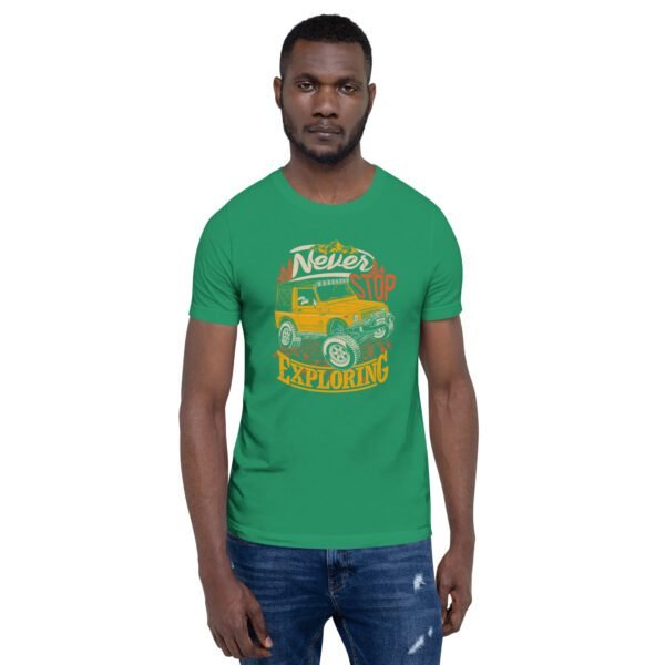 Explore in Style with Never STOP XPLORING Explorer’s T-Shirt in Black, Heather Midnight Navy, Red, Tan, Toast - XS to 4XL - 100% Cotton - Lightweight - Image 31