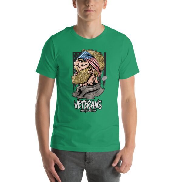 Veterans Never Give Up Tee-Shirt in Aqua, Berry, Gold - Patriotic Apparel for Heroes - Image 25