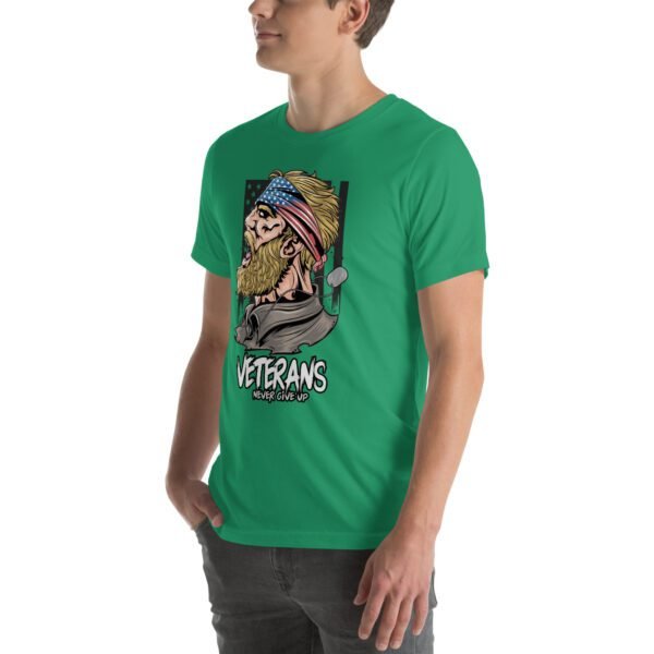 Veterans Never Give Up Tee-Shirt in Aqua, Berry, Gold - Patriotic Apparel for Heroes - Image 28