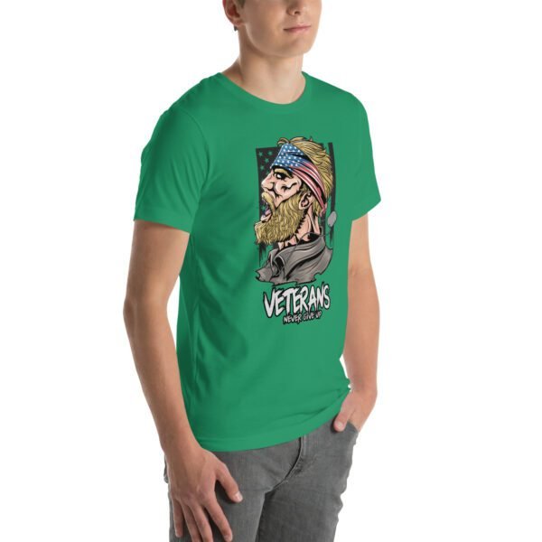 Veterans Never Give Up Tee-Shirt in Aqua, Berry, Gold - Patriotic Apparel for Heroes - Image 30