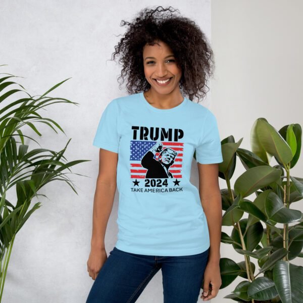 Trump 2024 Take America Back Tee-Shirt in Heather Prism Dusty Blue - Available in Various Sizes - 100% Combed Cotton - Lightweight and Comfortable - Perfect for Donald Supporters - Elections T-Shirts - Image 29