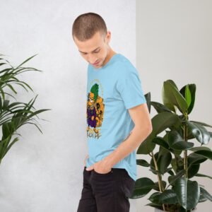 Urban Life Unisex Aqua Black Heather Prism Ice Blue T-Shirt | Combed Cotton | Lightweight