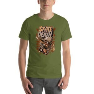 Skate or Death Thrill-Seeker Graphic Tee in Aqua, Ash, Black, Cardinal, Citron, Forest, Leaf, Olive, Red, True Royal, White – Sizes S-4XL – Urban Life T-Shirt