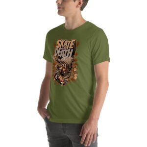 Skate or Death Thrill-Seeker Graphic Tee in Aqua, Ash, Black, Cardinal, Citron, Forest, Leaf, Olive, Red, True Royal, White – Sizes S-4XL – Urban Life T-Shirt
