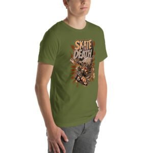 Skate or Death Thrill-Seeker Graphic Tee in Aqua, Ash, Black, Cardinal, Citron, Forest, Leaf, Olive, Red, True Royal, White – Sizes S-4XL – Urban Life T-Shirt