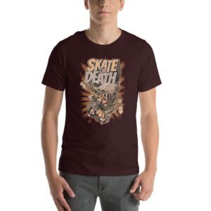 Skate or Death Thrill-Seeker Graphic Tee in Aqua, Ash, Black, Cardinal, Citron, Forest, Leaf, Olive, Red, True Royal, White – Sizes S-4XL – Urban Life T-Shirt