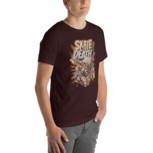 Skate or Death Thrill-Seeker Graphic Tee in Aqua, Ash, Black, Cardinal, Citron, Forest, Leaf, Olive, Red, True Royal, White – Sizes S-4XL – Urban Life T-Shirt
