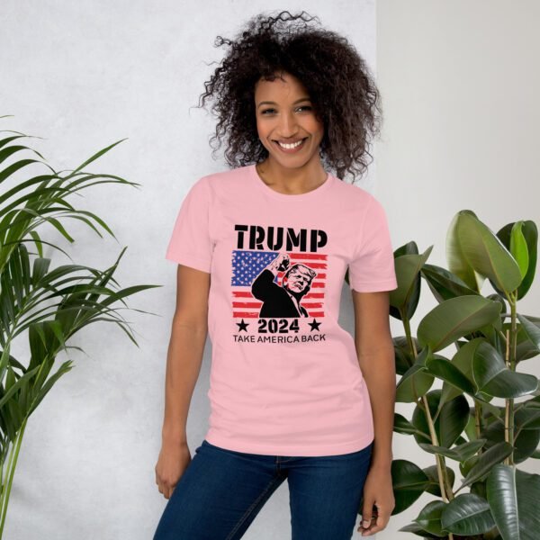 Trump 2024 Take America Back Tee-Shirt in Heather Prism Dusty Blue - Available in Various Sizes - 100% Combed Cotton - Lightweight and Comfortable - Perfect for Donald Supporters - Elections T-Shirts - Image 25