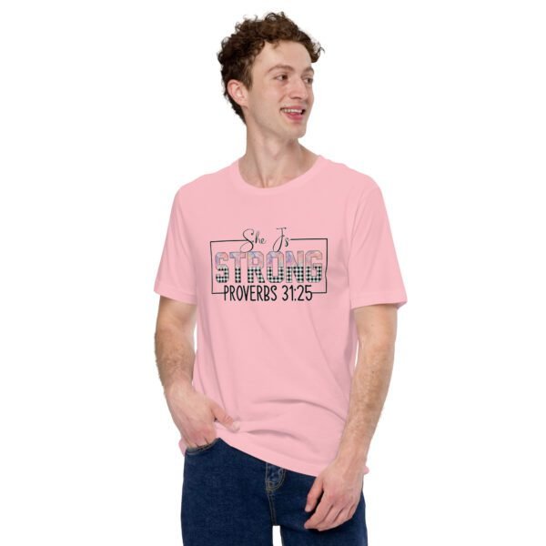 She Is Strong Statement Shirt in Heather Deep Teal, Mint, Raspberry | Sizes S-4XL | 100% Cotton | Spiritual T-Shirt - Image 29