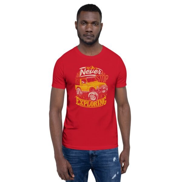 Explore in Style with Never STOP XPLORING Explorer’s T-Shirt in Black, Heather Midnight Navy, Red, Tan, Toast - XS to 4XL - 100% Cotton - Lightweight - Image 19