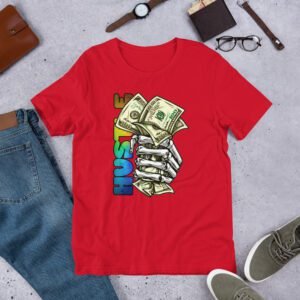 Urban Life Unisex Hustle Graphic T-Shirt | Athletic Heather, Black, Red | Lightweight Cotton | XS-4XL