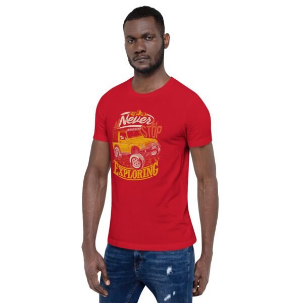 Explore in Style with Never STOP XPLORING Explorer’s T-Shirt in Black, Heather Midnight Navy, Red, Tan, Toast - XS to 4XL - 100% Cotton - Lightweight - Image 20