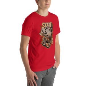 Skate or Death Thrill-Seeker Graphic Tee in Aqua, Ash, Black, Cardinal, Citron, Forest, Leaf, Olive, Red, True Royal, White – Sizes S-4XL – Urban Life T-Shirt
