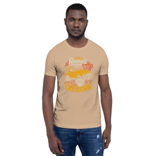 Explore in Style with Never STOP XPLORING Explorer’s T-Shirt in Black, Heather Midnight Navy, Red, Tan, Toast - XS to 4XL - 100% Cotton - Lightweight - Image 37