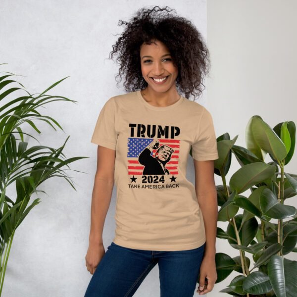 Trump 2024 Take America Back Tee-Shirt in Heather Prism Dusty Blue - Available in Various Sizes - 100% Combed Cotton - Lightweight and Comfortable - Perfect for Donald Supporters - Elections T-Shirts - Image 17