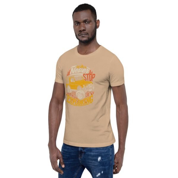 Explore in Style with Never STOP XPLORING Explorer’s T-Shirt in Black, Heather Midnight Navy, Red, Tan, Toast - XS to 4XL - 100% Cotton - Lightweight - Image 38