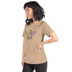 Stylish Trump Girl Tee-Shirt in Aqua, Athletic Heather, Gold & More - Sizes S-4XL - 100% Combed Cotton - Lightweight & Comfortable - Perfect for Donald, Elections, T-Shirts