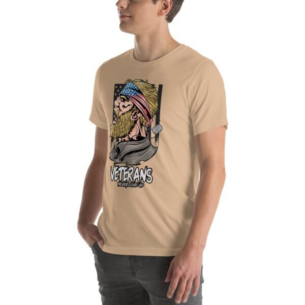 Veterans Never Give Up Tee-Shirt in Aqua, Berry, Gold - Patriotic Apparel for Heroes - Image 46