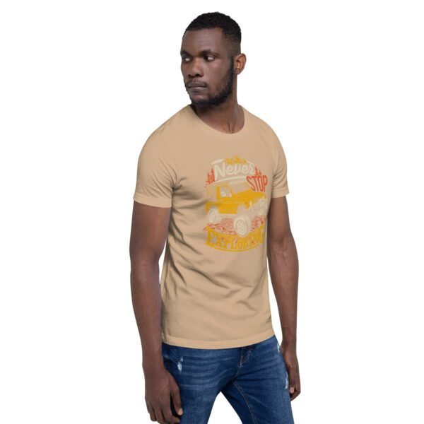 Explore in Style with Never STOP XPLORING Explorer’s T-Shirt in Black, Heather Midnight Navy, Red, Tan, Toast - XS to 4XL - 100% Cotton - Lightweight - Image 39