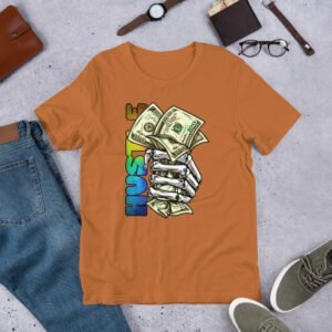 Urban Life Unisex Hustle Graphic T-Shirt | Athletic Heather, Black, Red | Lightweight Cotton | XS-4XL