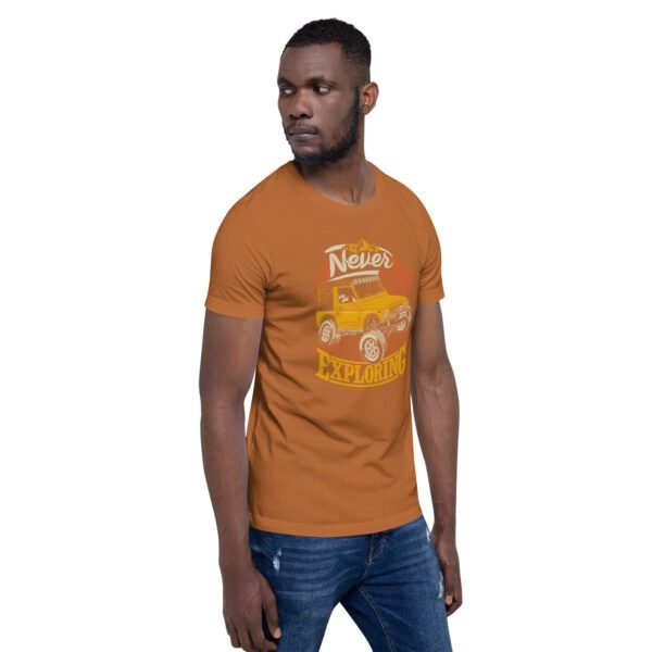 Explore in Style with Never STOP XPLORING Explorer’s T-Shirt in Black, Heather Midnight Navy, Red, Tan, Toast - XS to 4XL - 100% Cotton - Lightweight - Image 27