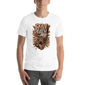Skate or Death Thrill-Seeker Graphic Tee in Aqua, Ash, Black, Cardinal, Citron, Forest, Leaf, Olive, Red, True Royal, White – Sizes S-4XL – Urban Life T-Shirt